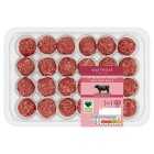 Waitrose 24 British Native Breed Beef Meatballs, 400g