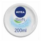 Nivea Soft Moisturiser Cream for Face Hands and Body 200ml