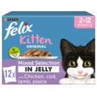 Felix Original Kitten Mixed Selection in Jelly Cat Food 12 x 100g