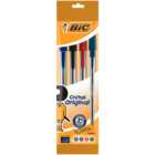 Bic Cristal Original Ballpoint Pens Assorted Colours 4 pack