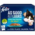 Felix As Good As It Looks Ocean Feasts in Jelly Cat Food 12 x 100g