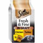Sheba Fresh & Fine Cat Food Pouches Poultry in Gravy 6 x 50g