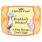 Clarence Court Braddock Whites Free Range Duck Eggs, 6s