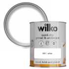 Wilko Quick Dry Wood Brick and Plaster White Primer and Undercoat 750ml