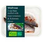 Waitrose 2 Sea Bass Fillets, Tomatoes and Olives, 320g