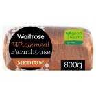 Waitrose Wholemeal Farmhouse Medium Sliced, 800g