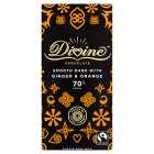 Divine Fairtrade 70% Dark Chocolate With Ginger & Orange, 90g