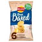 Walkers Baked Cheese & Onion Multipack Potato Crisp Snacks, 6x22g