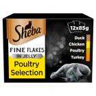 Sheba Fine Flakes in Jelly Poultry Selection, 12x85g