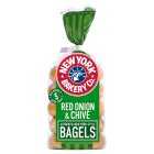 New York Bakery Co Red Onion & Chives Bagels, 5s
