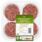 Duchy Organic 4 British Beef Burgers, 0.34kg