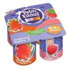 Petits Filous Strawberry & Raspberry Kids Yogurts Big Pots, 4x85g