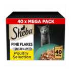 Sheba Fine Flakes Cat Food Pouches Poultry in Jelly Mega Pack 40 x 85g