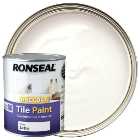 Ronseal Satin One Coat Tile Paint - White - 750ml