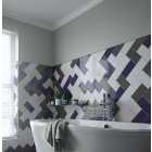 Wickes Cosmopolitan Flat Metro Grey Ceramic Wall Tile - 200 x 100mm