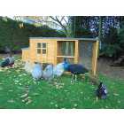 Shire Timber Pent Chicken Coop & Run Honey Brown - 7 x 3 ft