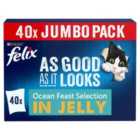 Felix As Good As It Looks Ocean Feasts Selection in Jelly Wet Cat Food 40 x 100g