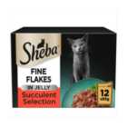Sheba Fine Flakes Cat Food Pouches Succulent Selection in Jelly 12 x 85g