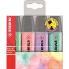 STABILO BOSS ORIGINAL Pastel Highlighter wallet of 4 assorted colours 4 per pack