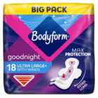 Bodyform Cour-V Ultra Night Sanitary Towels Wings 18 per pack