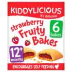 Kiddylicious Strawberry Fruity Bakes Baby Snacks 6 x 22g