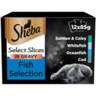 Sheba Select Slices Fish in Gravy Cat Food Pouches 12 x 85g