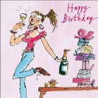 Quentin Blake Wine Birthday Card