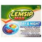 Lemsip Max Day & Night Cold & Flu Relief Capsules, 16s
