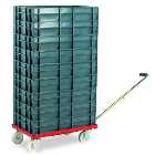 Barton Storage 88880-01WH/6412 Euro Container Dolly With Handle & 9 x 22L Containers