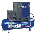 Clarke CXR20RD 65.3cfm 500 Litre 20HP Industrial Screw Compressor with Air Receiver & Dryer (400V)