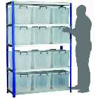 Barton Storage Eco-Rax Shelving Unit With Twelve 40 Litre Storemaster Containers