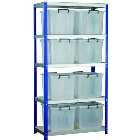 Barton Storage Eco-Rax Shelving Unit With Eight 40 Litre Storemaster Containers