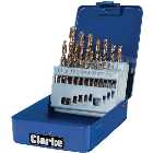Clarke CHT383 19 piece Cobalt Steel Drill Bit Set (1-10mm)