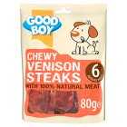Good Boy Venison Steaks, 80g
