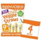 Kiddylicious Sour Cream & Chive Veggie Straws, 9 mths+ 4 x 12g