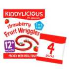 Kiddylicious Strawberry Fruity Wriggles, 12 mths+ Multipack 4 x 12g