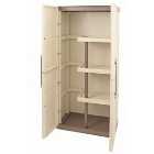 Shire Large Exterior Storage Cabinet with Shelves & Broom Storage - 390 x 700 x 1650mm