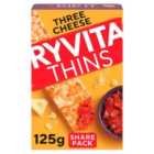 Ryvita Thins Three Cheese Flatbread Crackers 125g