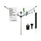 Brabantia 4 Arm Lift-O-Matic Advance 60M Rotary Washing Line, with Accessories