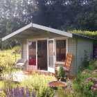 Shire 12 x 12 ft Gisburn Double Door Log Cabin with Overhang