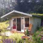 Shire 10 x 8 ft Gisburn Double Door Log Cabin with Overhang