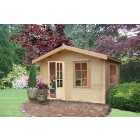 Shire 10 x 8 ft Bucknells Log Cabin with Overhang