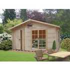 Shire 14 x 10 ft Bourne Double Door Log Cabin with Storage Room