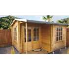 Shire 12 x 18 ft Ringwood Double Door Log Cabin with Covered Porch