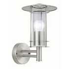 Eglo Lisio Outdoor Stainless Steel Lantern Wall Light - 60W E27