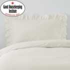 Non Iron Plain Dye Ivory Frilled Pillowcase