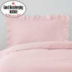 Non Iron Plain Dye Dusky Pink Frilled Pillowcase