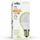 Wilko 1 pack Small Screw E14/SES LED 6W 470 Lumens Dimmable Coated Round Light Bulb