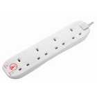Masterplug 13A 4 Socket Extension Lead with Surge Protection - 2m