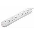 Masterplug 13A 4 Socket Individually Switched White Extension Lead - 2m
